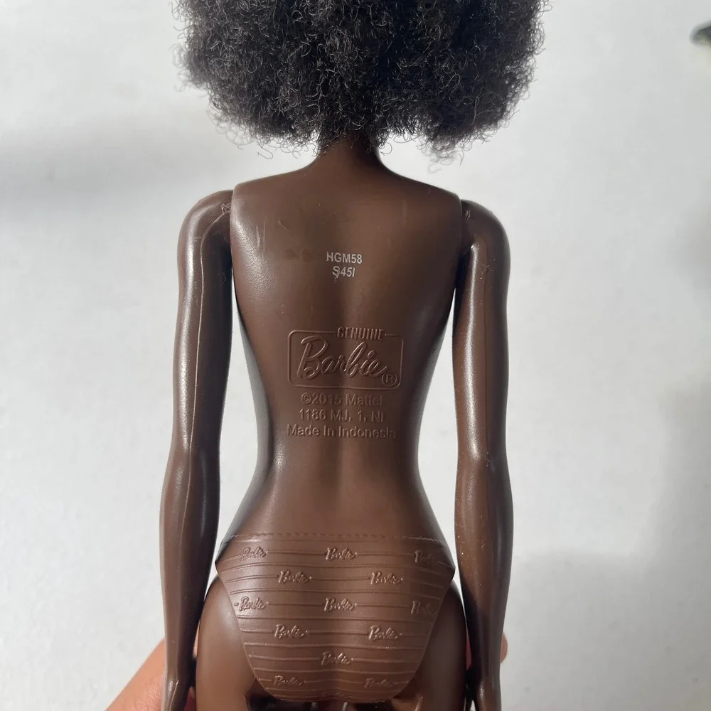 Mattel Barbie Fashionistas HGM58 Doll Black Afro Deep Skin Tone Nude 2015 11.5in